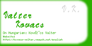 valter kovacs business card